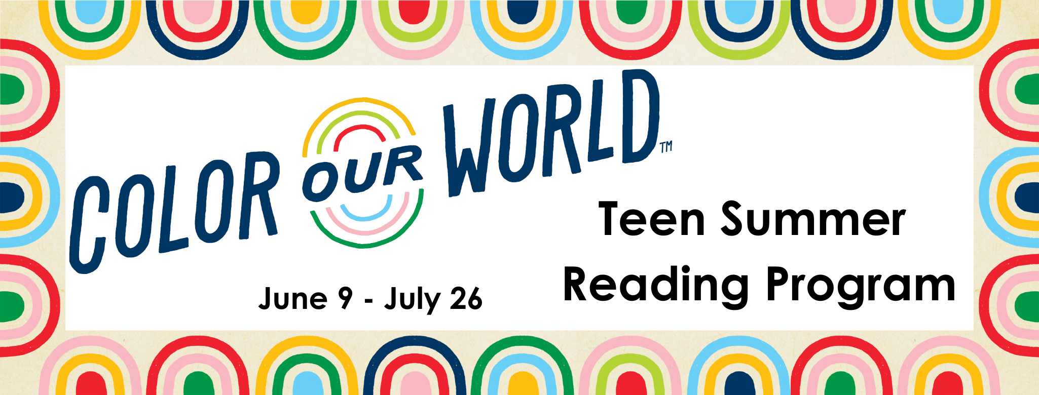 Colorful half circles around edge