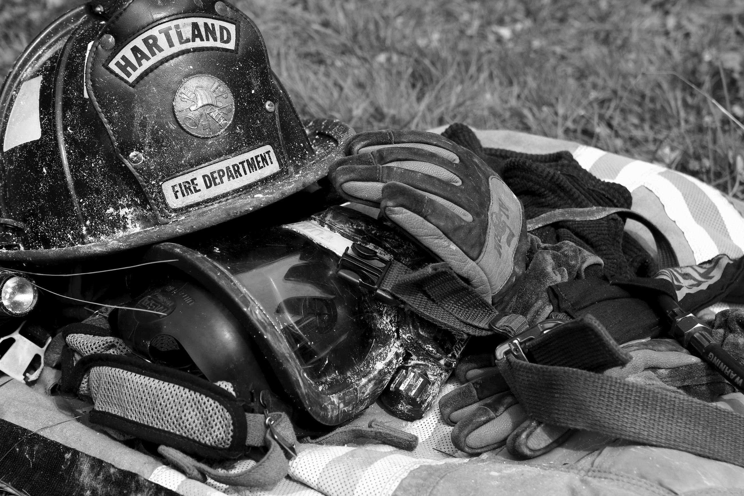 Black and white helmet