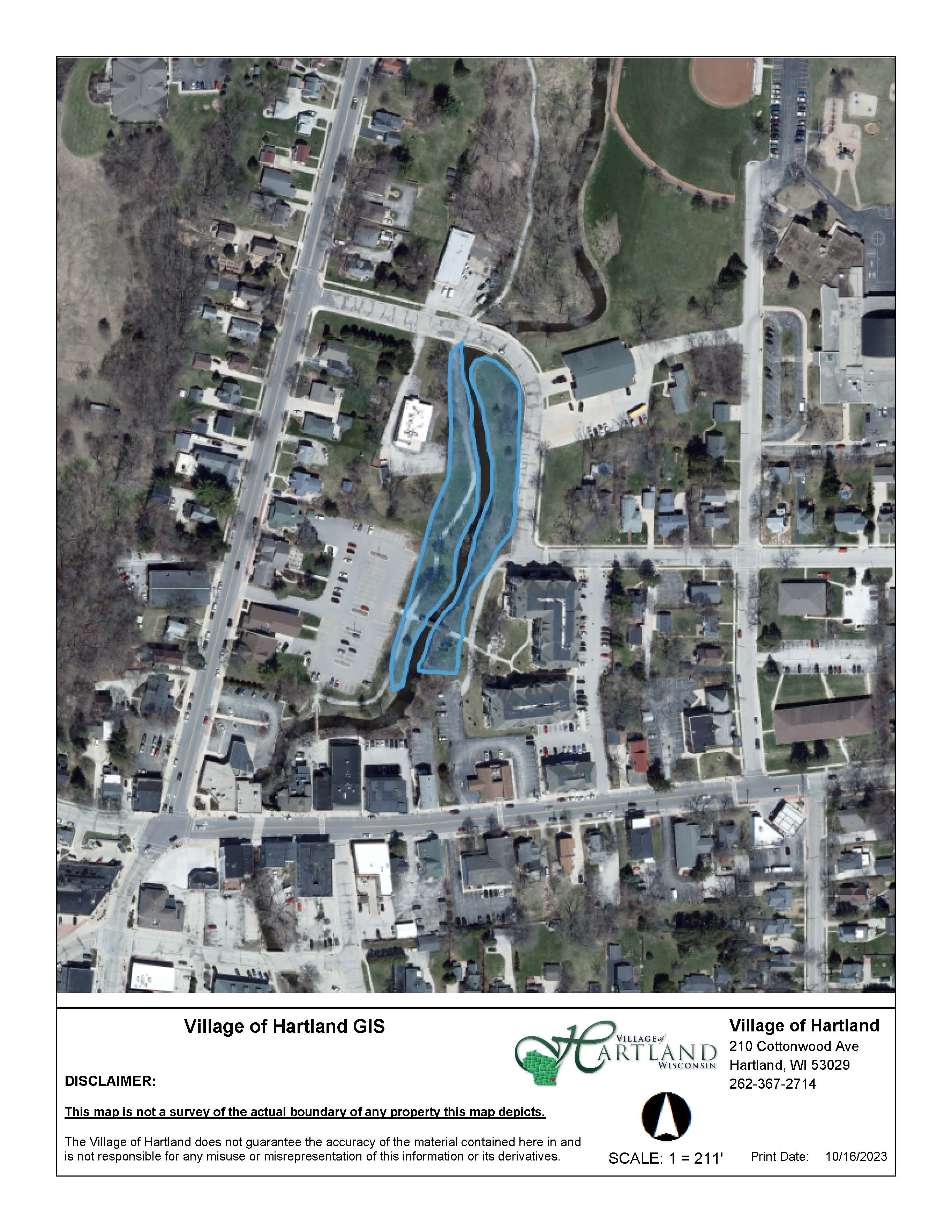 Aerial view Bark River Greenway